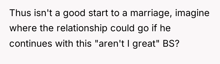 Thus isn't a good start to a marriage, imagine where...