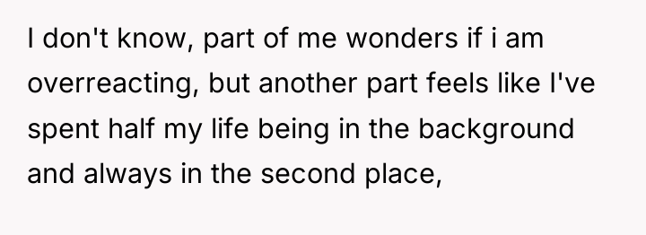 I don't know, part of me wonders if i am...