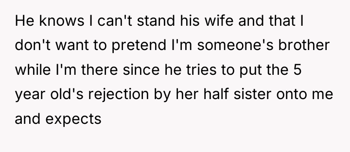 He knows I can't stand his wife and that I...