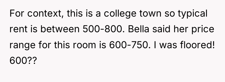 For context, this is a college town so typical rent...