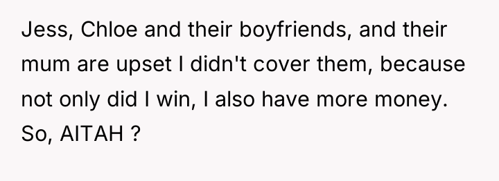 Jess, Chloe and their boyfriends, and their mum are upset...
