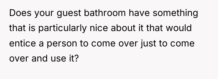 Does your guest bathroom have something that is particularly nice...