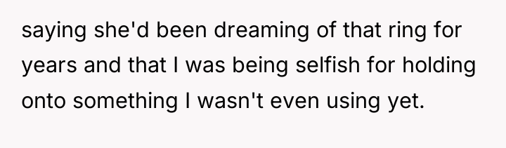 saying she'd been dreaming of that ring for years and...