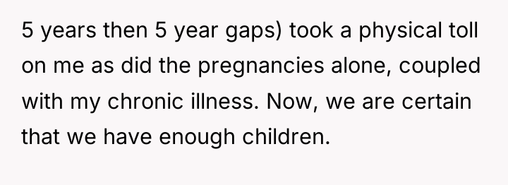5 years then 5 year gaps) took a physical toll...