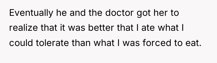Eventually he and the doctor got her to realize that...