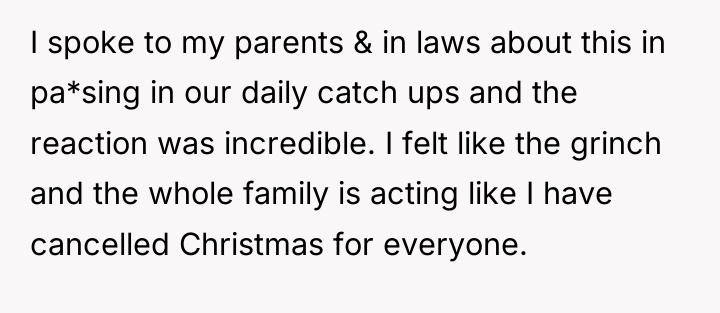 I spoke to my parents & in laws about this...
