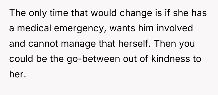 The only time that would change is if she has...