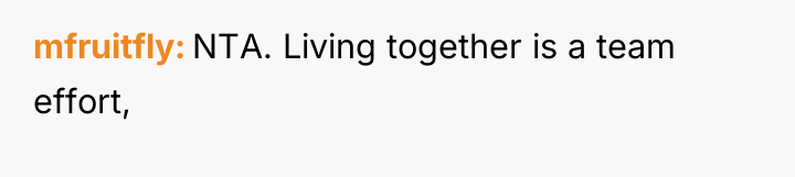 mfruitfly NTA. Living together is a team effort,