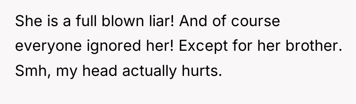 She is a full blown liar! And of course everyone...