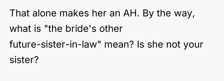 That alone makes her an AH. By the way, what...
