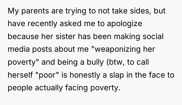 My parents are trying to not take sides, but have...