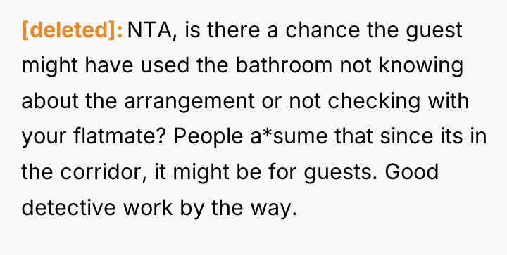 [deleted] NTA, is there a chance the guest might have...