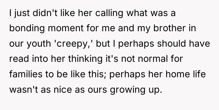 I just didn't like her calling what was a bonding...