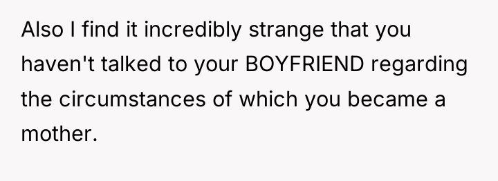 Also I find it incredibly strange that you haven't talked...