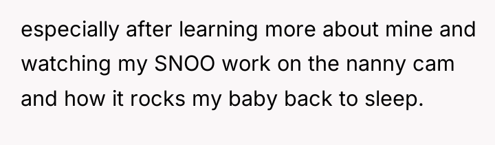 especially after learning more about mine and watching my SNOO...