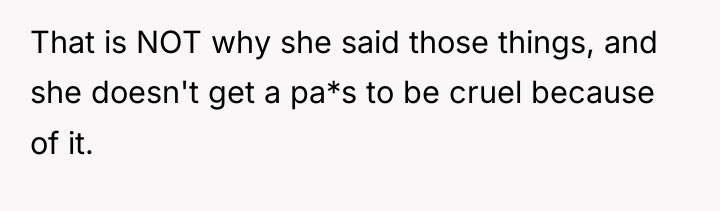 That is NOT why she said those things, and she...
