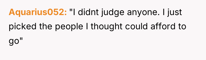 Aquarius052 "I didnt judge anyone. I just picked the people...