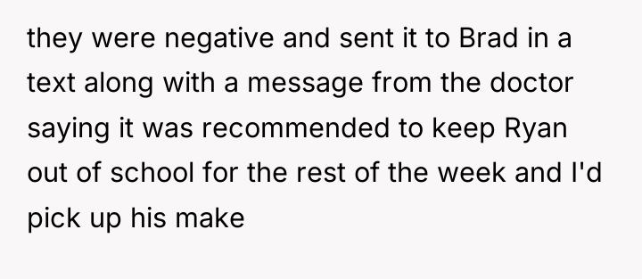 they were negative and sent it to Brad in a...