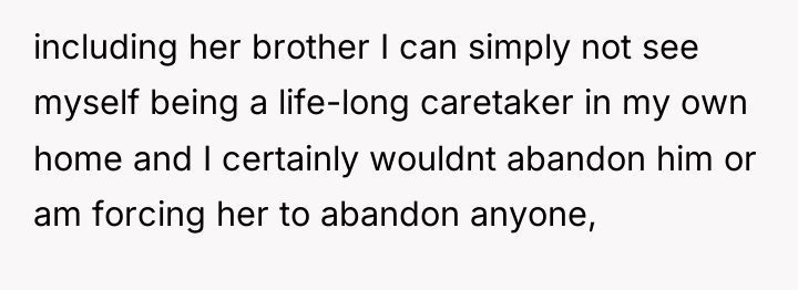 including her brother I can simply not see myself being...