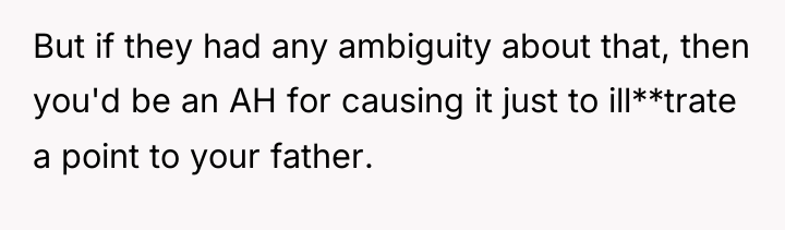 But if they had any ambiguity about that, then you'd...