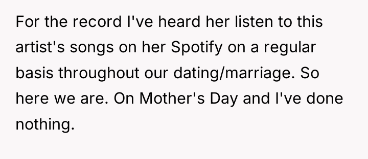 For the record I've heard her listen to this artist's...