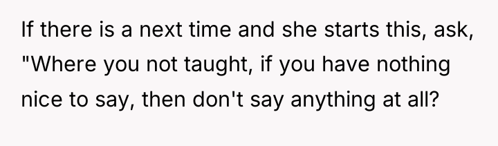 If there is a next time and she starts this,...