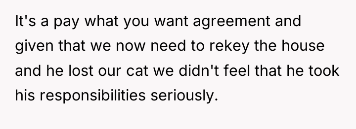 It's a pay what you want agreement and given that...