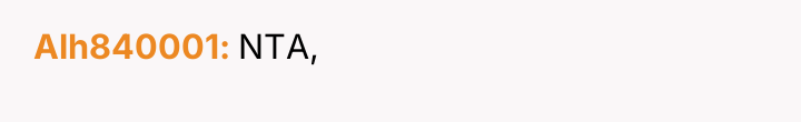 Alh840001 NTA,