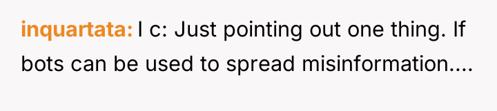 inquartata I c: Just pointing out one thing. If bots...
