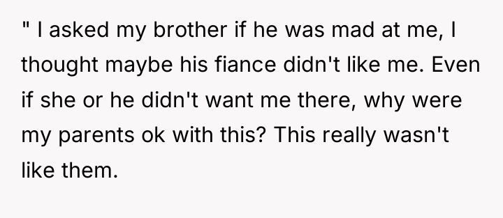 " I asked my brother if he was mad at...