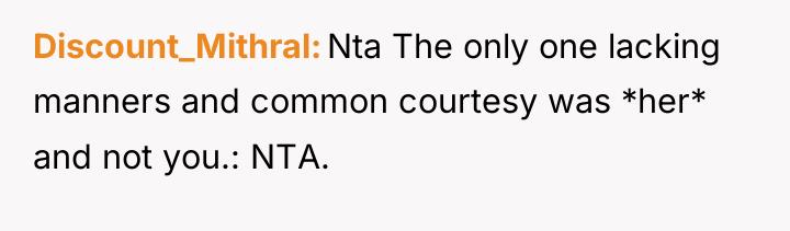 Discount_Mithral Nta The only one lacking manners and common courtesy...