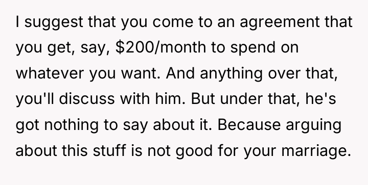 I suggest that you come to an agreement that you...