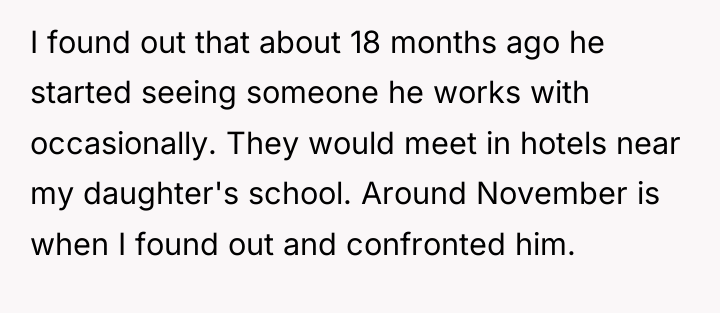 I found out that about 18 months ago he started...