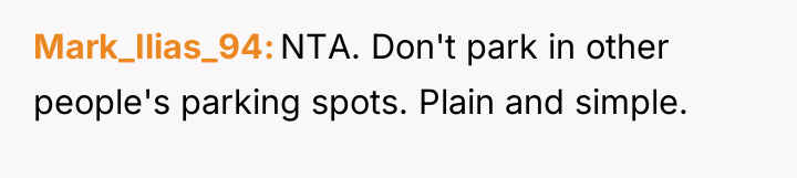 Mark_Ilias_94 NTA. Don't park in other people's parking spots. Plain...