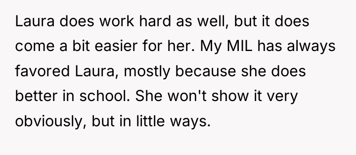 Laura does work hard as well, but it does come...
