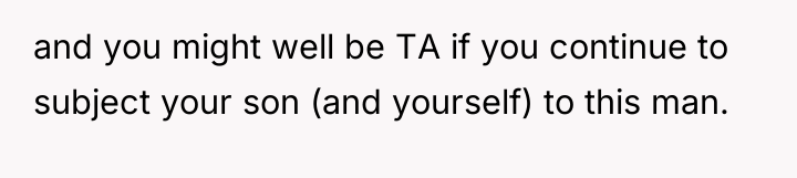 and you might well be TA if you continue to...