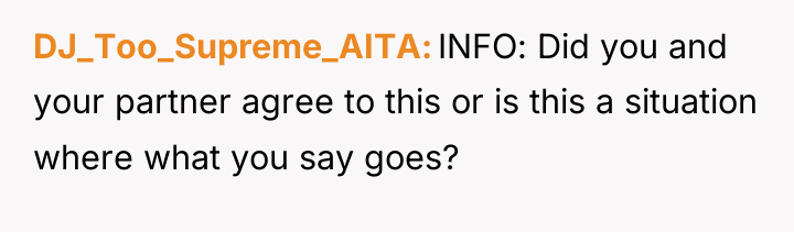 DJ_Too_Supreme_AITA INFO: Did you and your partner agree to this...