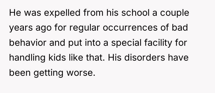 He was expelled from his school a couple years ago...