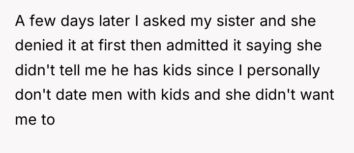 A few days later I asked my sister and she...