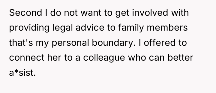 Second I do not want to get involved with providing...