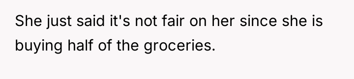 She just said it's not fair on her since she...