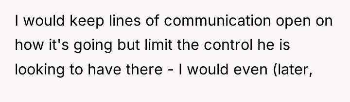 I would keep lines of communication open on how it's...