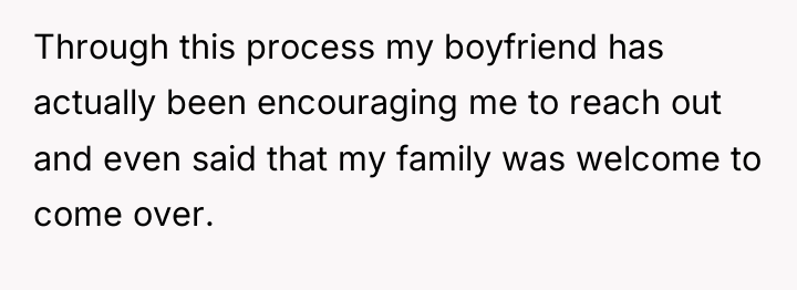 Through this process my boyfriend has actually been encouraging me...