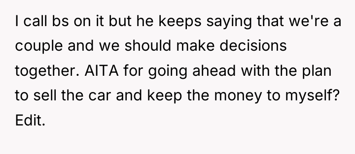 I call bs on it but he keeps saying that...
