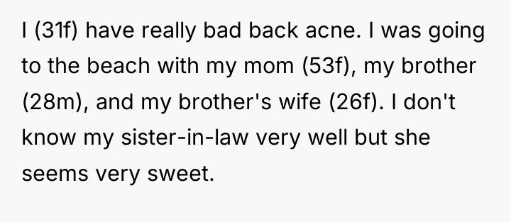 I (31f) have really bad back acne. I was going...