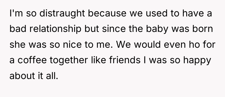 I'm so distraught because we used to have a bad...