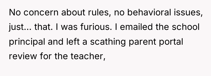No concern about rules, no behavioral issues, just... that. I...