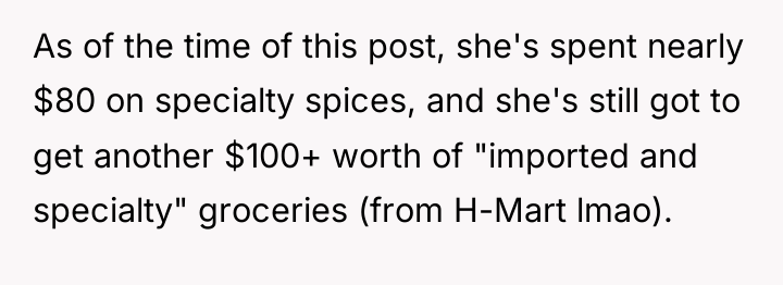 As of the time of this post, she's spent nearly...