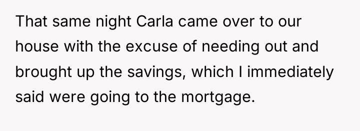 That same night Carla came over to our house with...