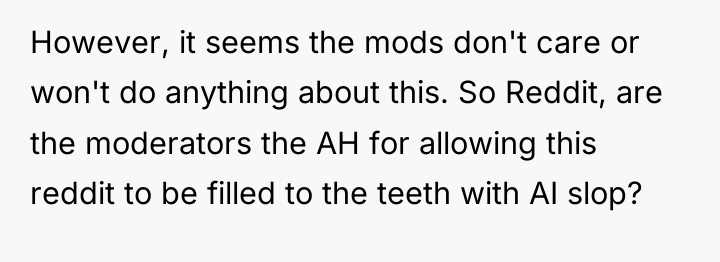 However, it seems the mods don't care or won't do...